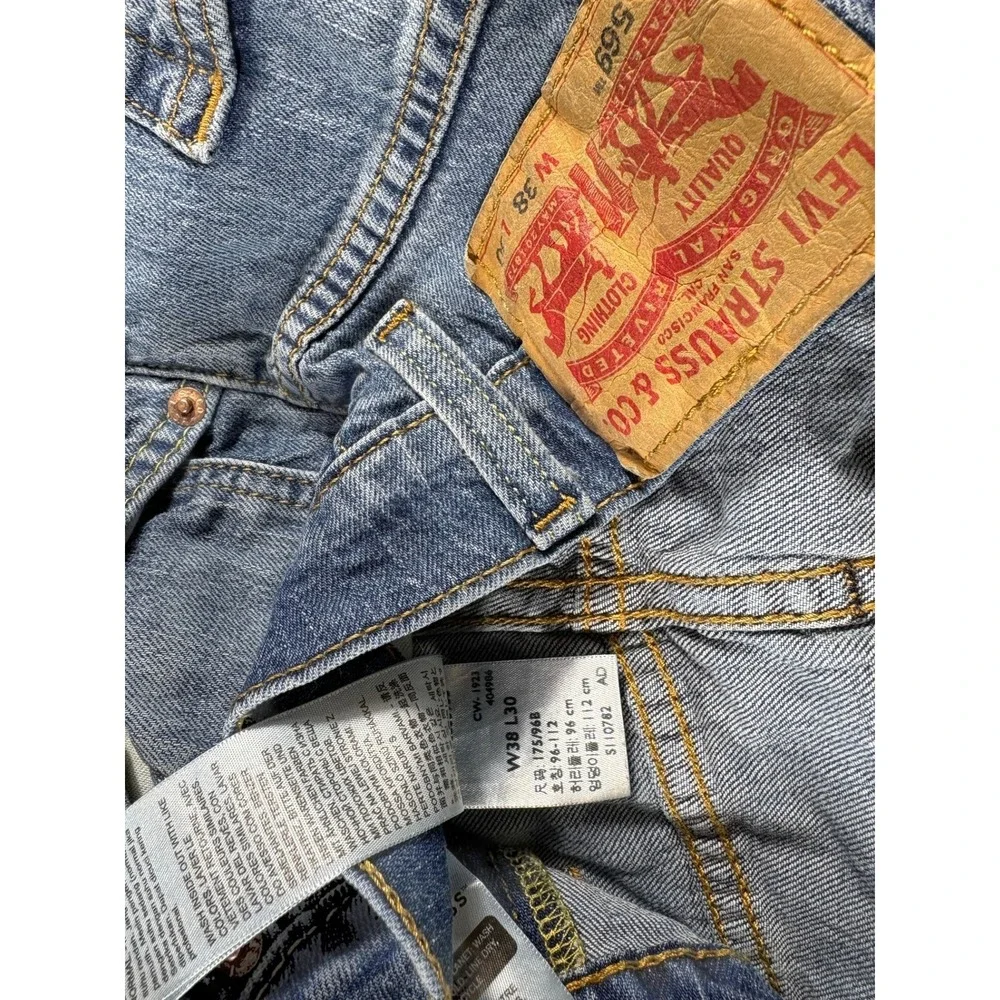 Levis 569 Loose Straight Jeans Men 38x30 Blue Faded Relaxed Y2K Western Workwear